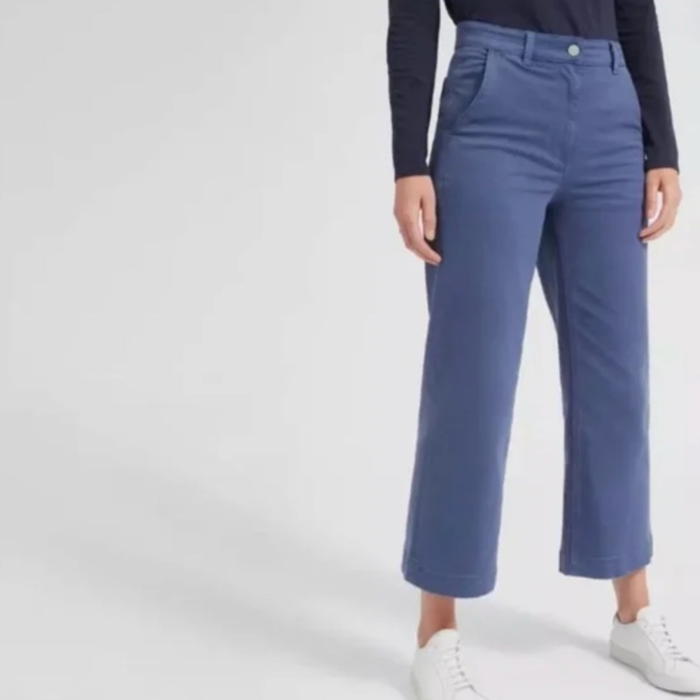 Everlane Steel Blue Utility Hi Rise Wide Leg Pant